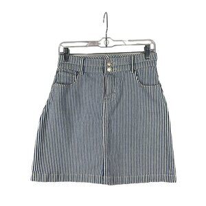 Maurices Blue & White Striped Denim Skirt Size 2 XS
